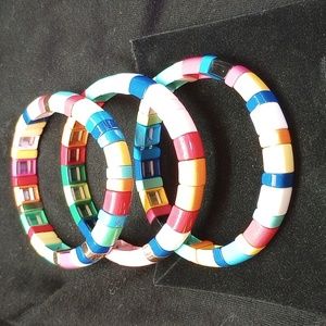 Jewelry 3 pc bracelets. Metal pieces maybe. Heavy piece